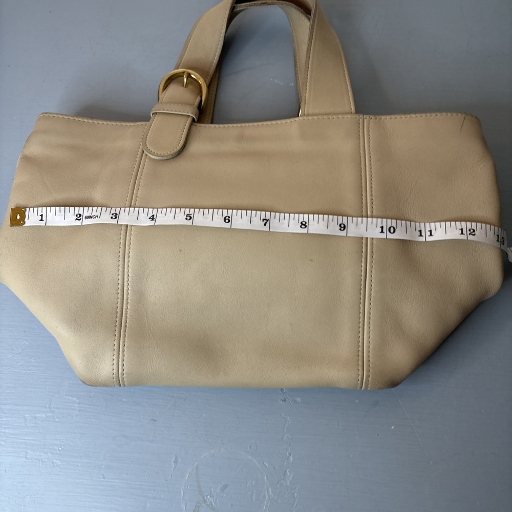 Vintage COACH Bone White Leather, Waverly Tote Bag, Zip, 4133 90s Dominican - Picture 15 of 16
